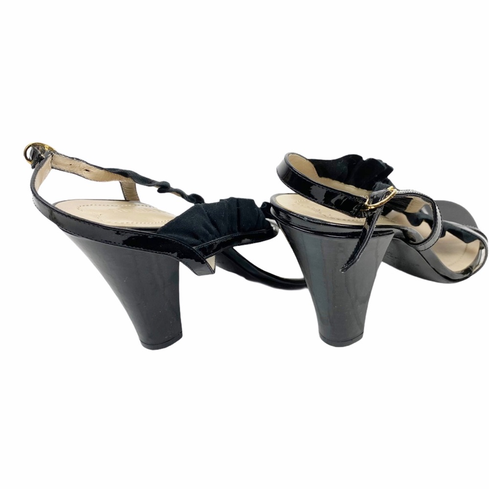SONIA RYKIEL Ruffle Chunky Wood Heel Sandal Black Size US 10 Euro 40 - Picture 4 of 13